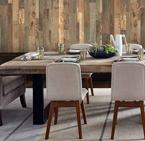 Wood feature wall